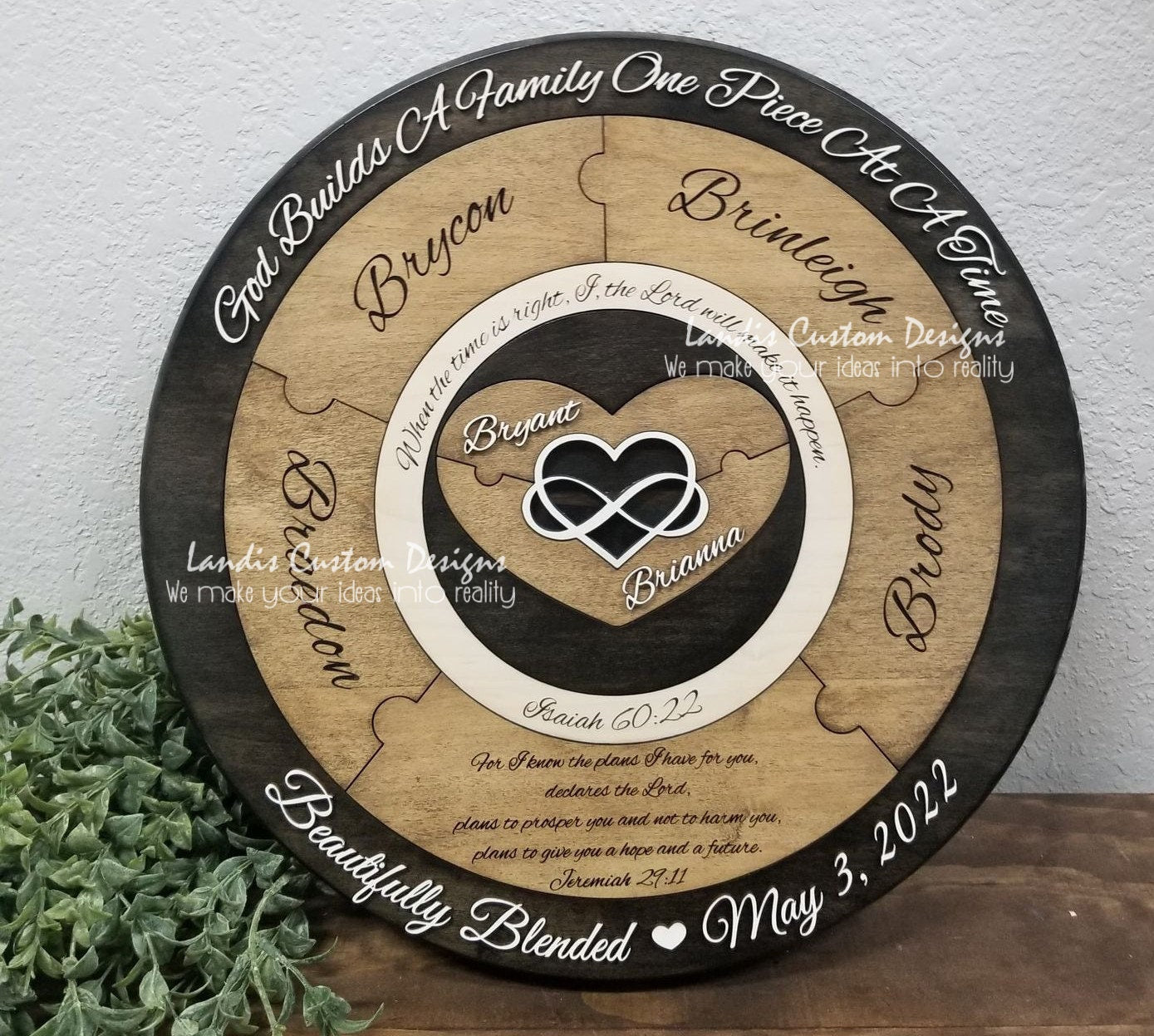 Unity puzzle, Family Puzzle, Blended Family, Unity Alternative, Religious style, Christian style, Personalized Religious Puzzle