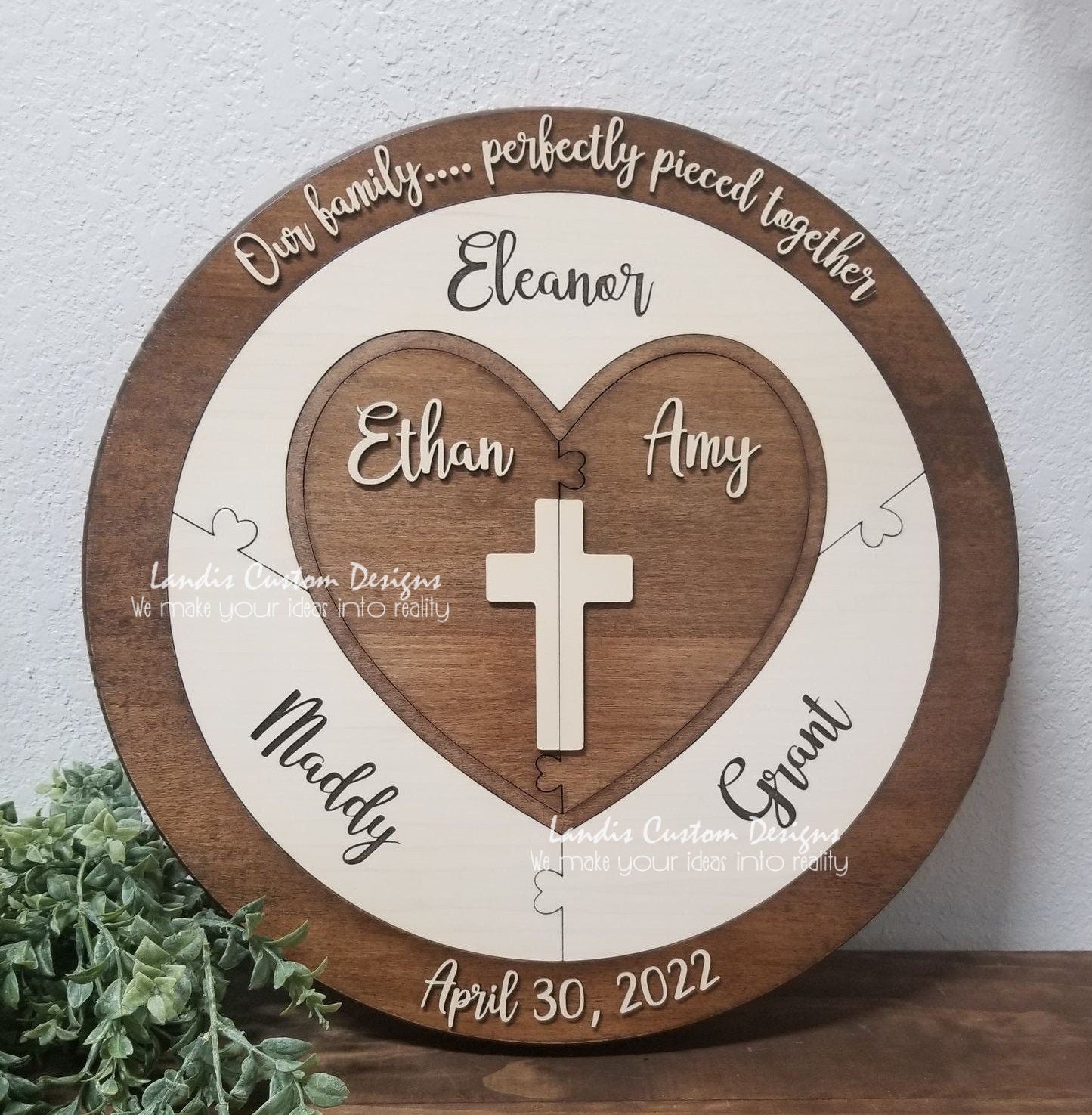 Unity puzzle, Family Puzzle, Blended Family, Unity Alternative, Religious style, Christian style, Personalized Religious Puzzle