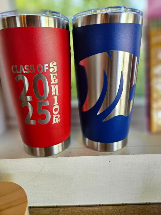 Class of 20 oz cup with school mascot