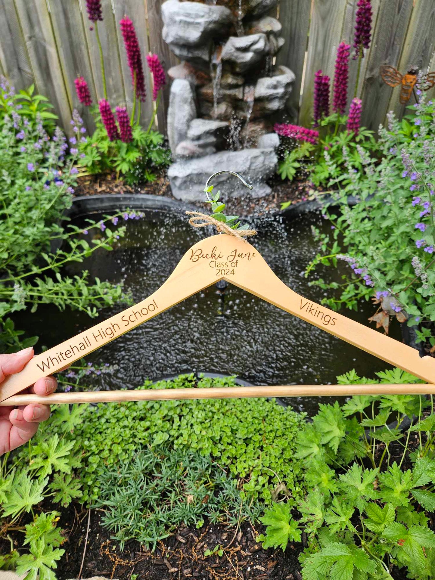 2 senior hangers, graduation hangers, senior hangers, wooden personalized hangers