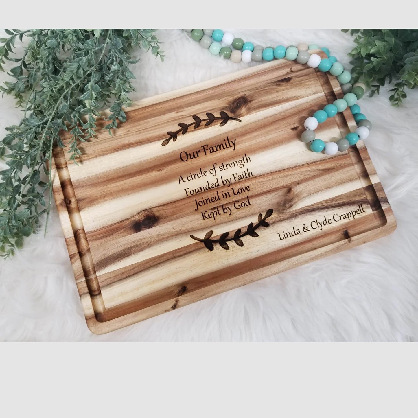 Personalized Chopping Block - Acadia Wood, Personalized Cutting Board, Engraved Cutting Board, wedding gift, realtor gift, new home gift