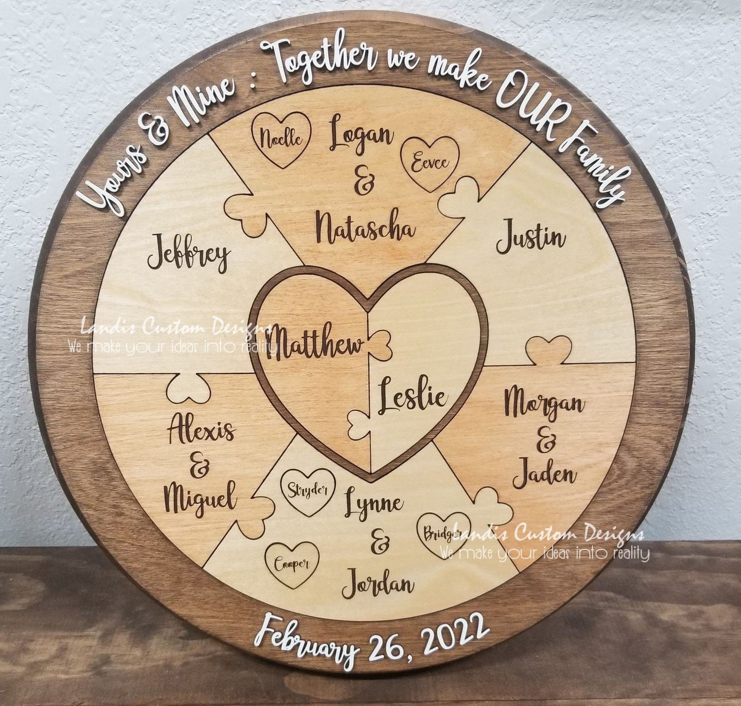 Unity or Family Puzzle, Blended Family, Unity Alternative, Wedding Ceremony Puzzle - Fully Customized, Unity Ceremony Ideas, 4-12 pieces