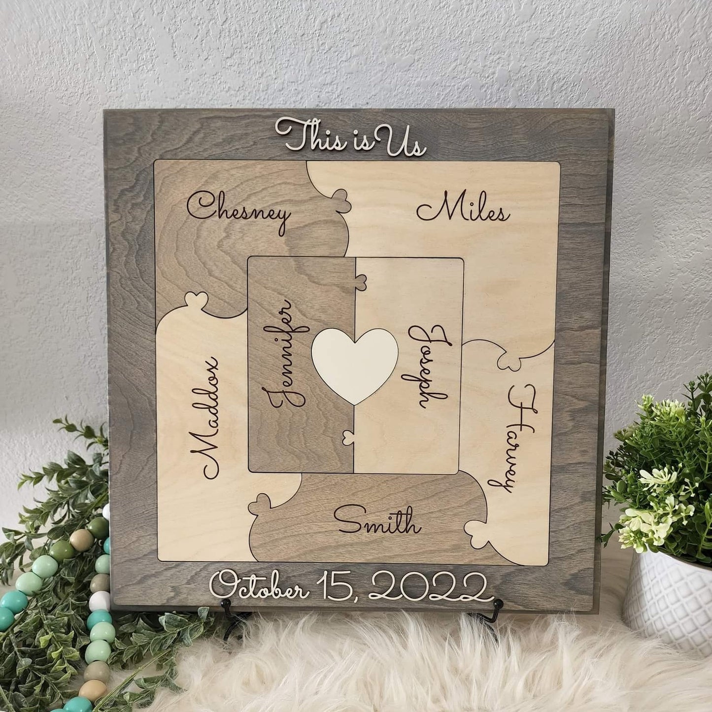 Unity Puzzle, Family Puzzle, Blended Family Puzzle, Unity Alternative, Family Celebration, Wedding Ceremony Puzzle - Square/Rectangle Design