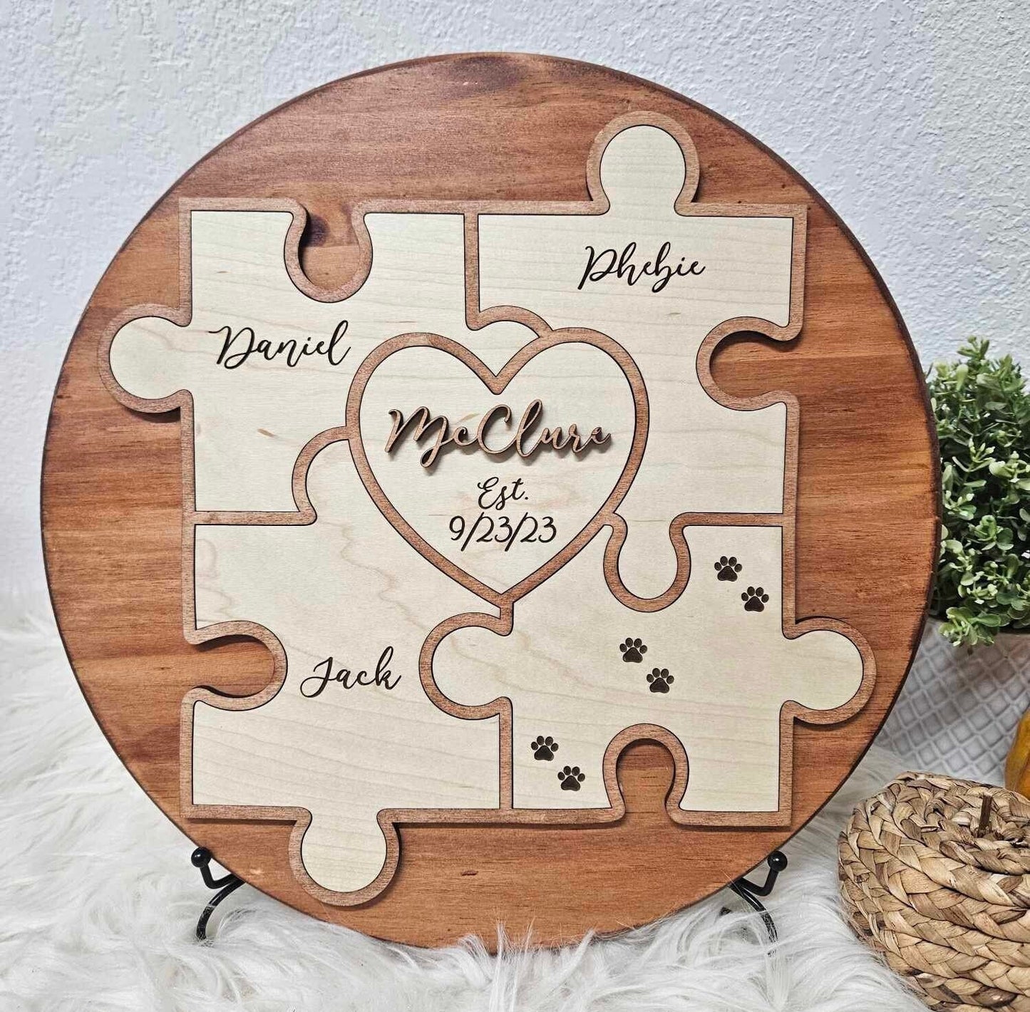 Unity Ceremony Puzzle, Rustic style puzzle, removable puzzle pieces, blended family, Wedding gift for the couple, great Christmas gift